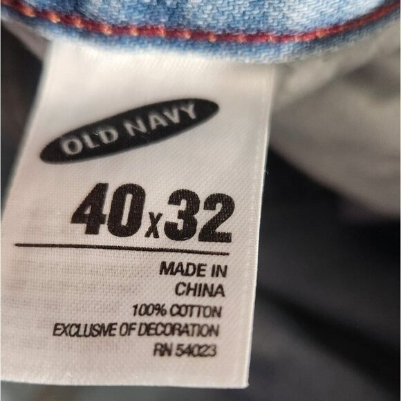 Old Navy Jeans Mens Loose Fit Light Wash Denim Size 40 Flaws - Picture 2 of 16